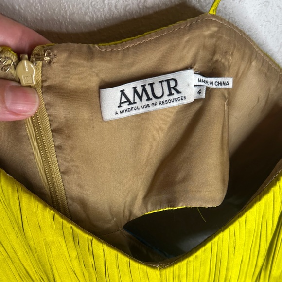 Amur Blue and Lime‎ Green Pleated Maxi Dress Elodie Gown - Picture 12 of 14